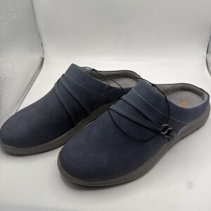 JSport Womens Slip On Gina Mule Shoes Easy On &Light Clogs Comfort Navy Size 6